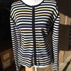 NWOT Liz Claiborne Cardigan with silver zipper SzL